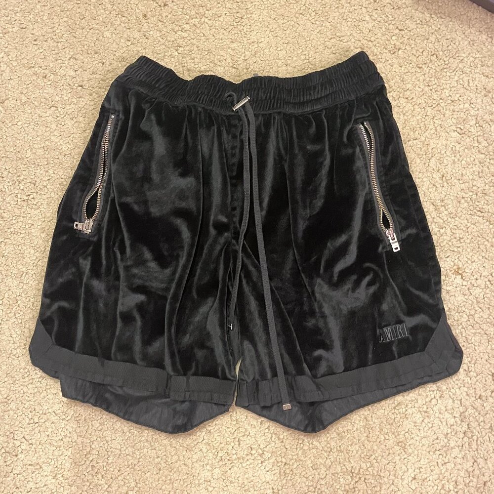 AMIRI Men's Black Satin Shorts, Size L